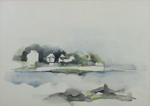 Jan Snellaars - Aquarel op papier, Uitzicht - Ingelijst kopen? Bied vanaf 40!