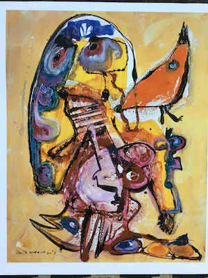 Jan te Wierik - Oranje Vogel , gesigneerd in druk kopen? Bied vanaf 1!