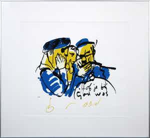Herman Brood - Zeefdruk, Of je God was - Ingelijst verkocht voor € 150!