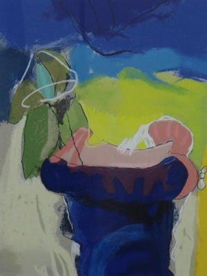 Henk van Vessem - Gr Kleurenzeefdruk VAAS met BLOEM Handgesigneerd kopen? Bied vanaf 35!