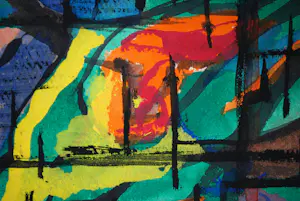 Bas Galis - abstracte gouache, jaren 60 - mooi ingelijst - 2-zijdige schildering kopen? Bied vanaf 165!