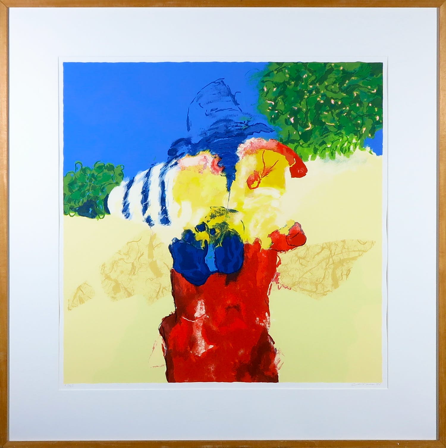 Henk van Vessem - Zeefdruk, Zonder titel - Ingelijst kopen? Bied vanaf 1!