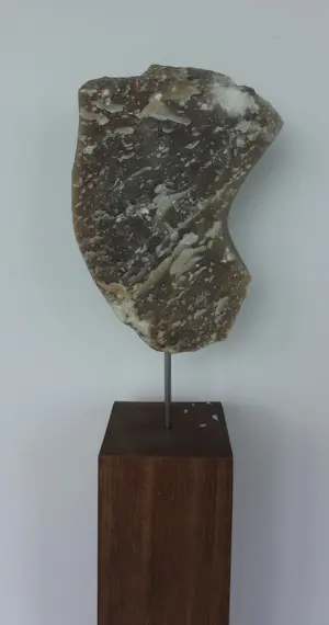 Angelo Moyano - Sculptuur van natuursteen / albast op houten sokkel, Vrouwentorso kopen? Bied vanaf 1500!