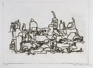 Henri Plaat - Ets, Dorp kopen? Bied vanaf 20!