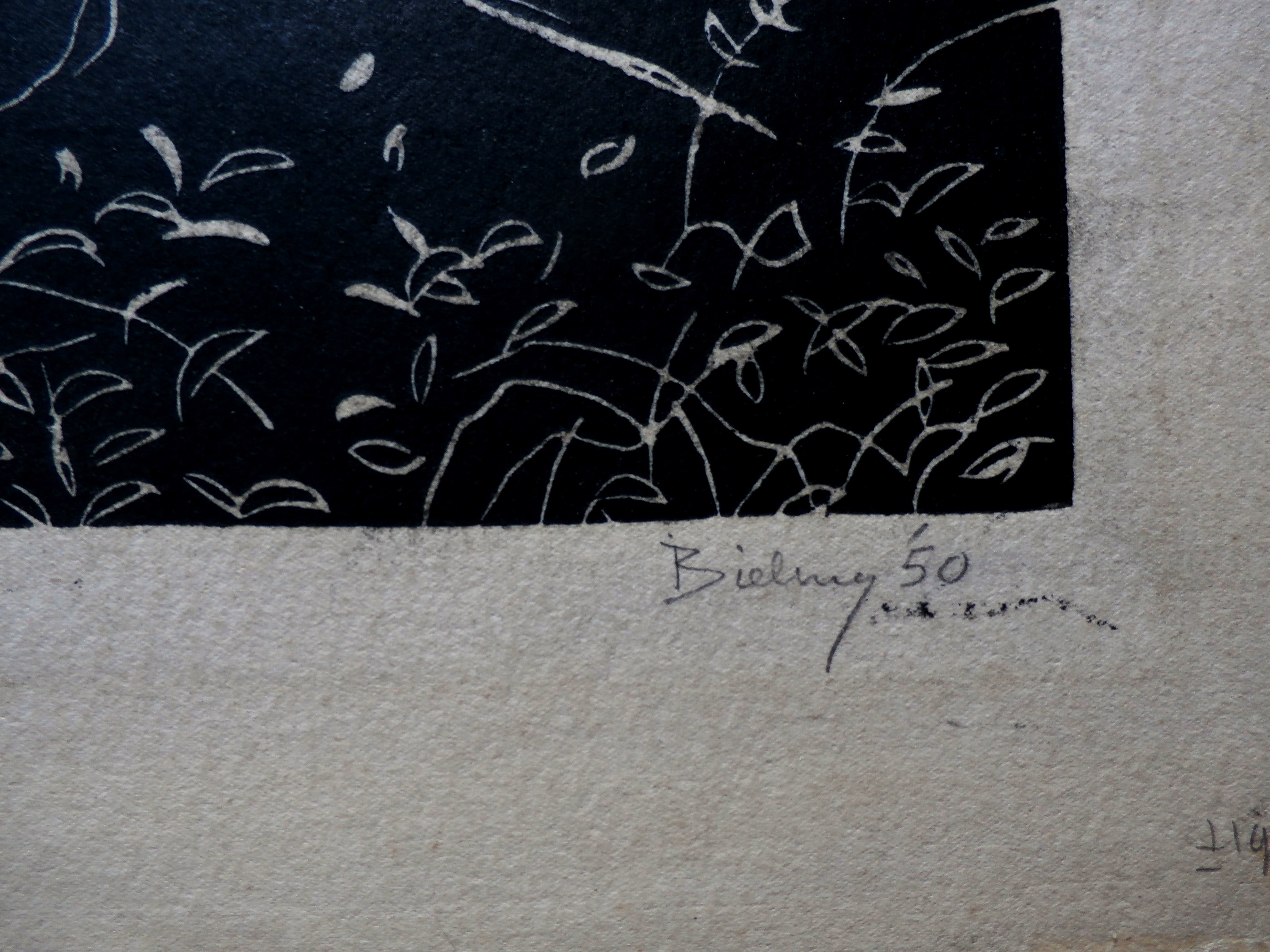 Herman Bieling - houtsnede: bomen - 1950 kopen? Bied vanaf 55!