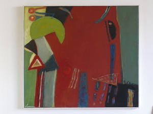 Wil van Leeuwen - Wil van Leeuwen: Olieverf op doek, Abstract - Ingelijst (groot) kopen? Bied vanaf 450!