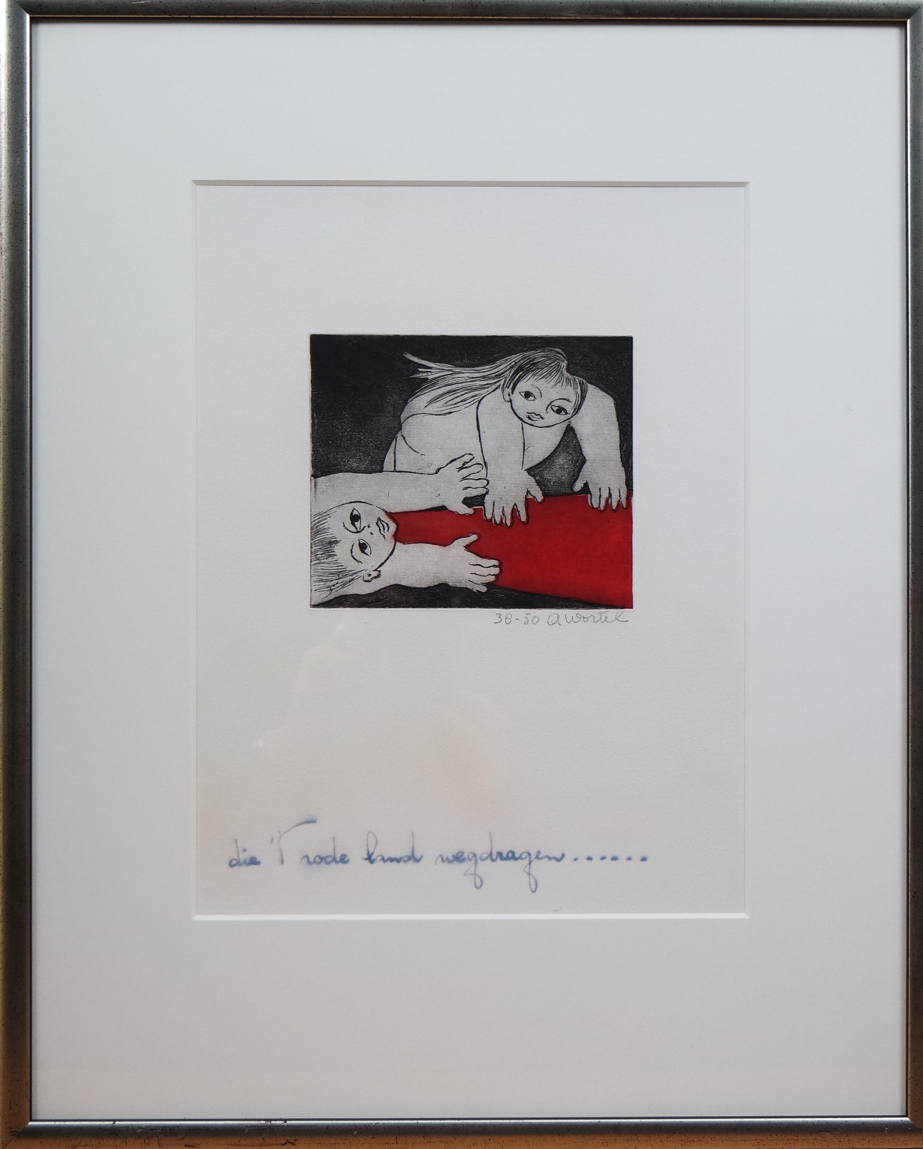 Ans Wortel - kleurenets - figuren "die 't rode land wegdragen" verkocht voor € 155!