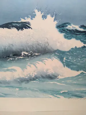 Niet of onleesbaar gesigneerd - Opspattend water, levendig beeld kopen? Bied vanaf 1!