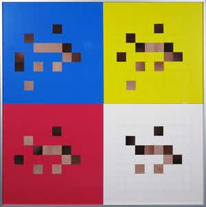 Roy Villevoye - Collage, Chessboard - Ingelijst verkocht voor € 1!