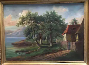 AcheterNiet of onleesbaar gesigneerd - Huisje aan het meer? Enchérissez de 1!