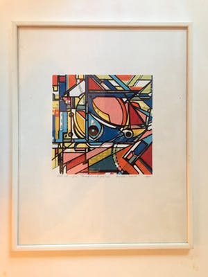 Bob Kemper - Abstracte compositie - Zeefdruk, Ingelijst kopen? Bied vanaf 40!