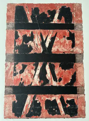 Eric Adema - Collage en gouache op papier | 'Jacobsladder' | UNIEK WERK kopen? Bied vanaf 1!
