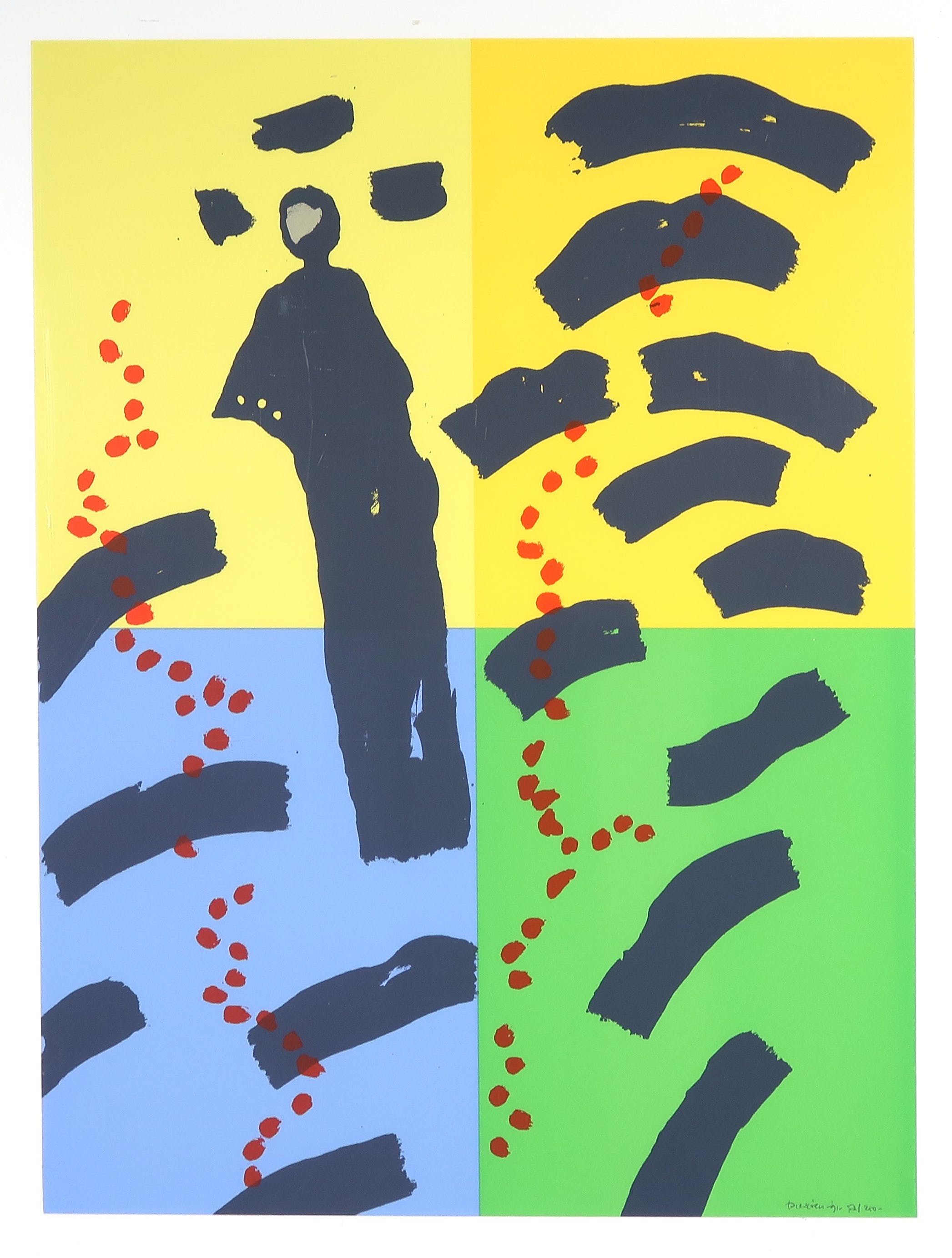 Jef Diederen - Zeefdruk, Zonder titel - Ingelijst kopen? Bied vanaf 50!