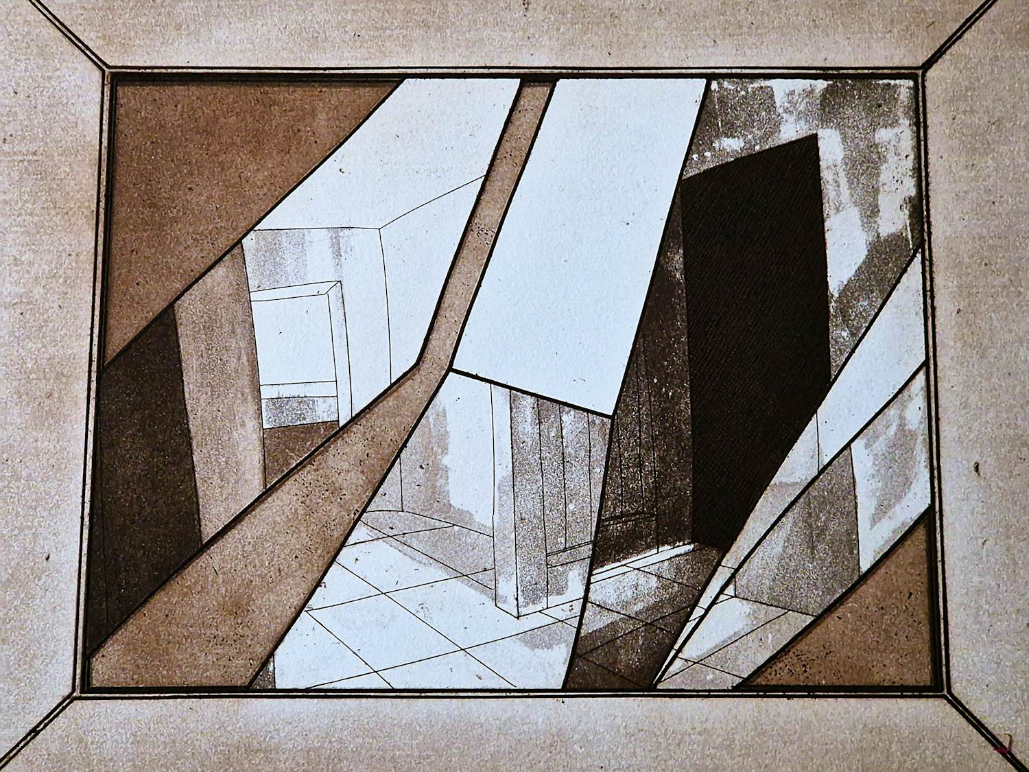 Ton van Os - Grote geometrische - eigen druk - kleuren Ets - IV - beperkte oplage (50) kopen? Bied vanaf 41!