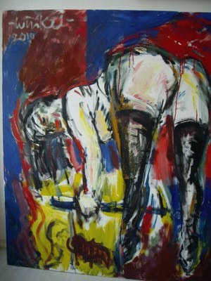 Arien Winkel - schilderij - sexy lady - 120 x 100 cm kopen? Bied vanaf 320!