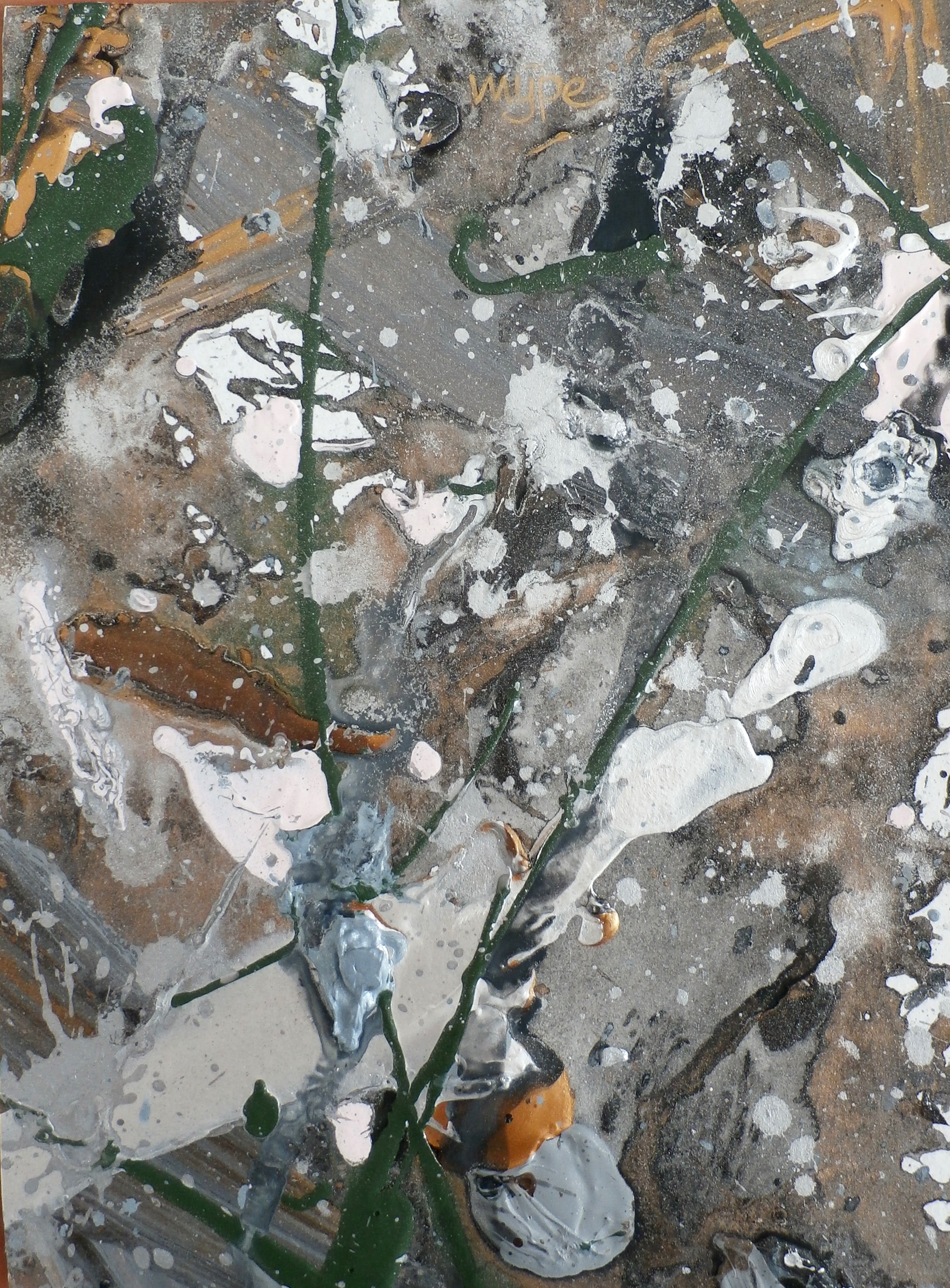 Mijpe - acryl op papier: abstract kopen? Bied vanaf 75!