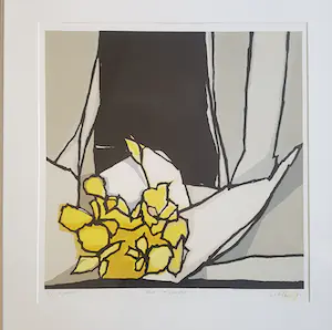 Fon Klement - Fleurs sur fond noir kopen? Bied vanaf 175!