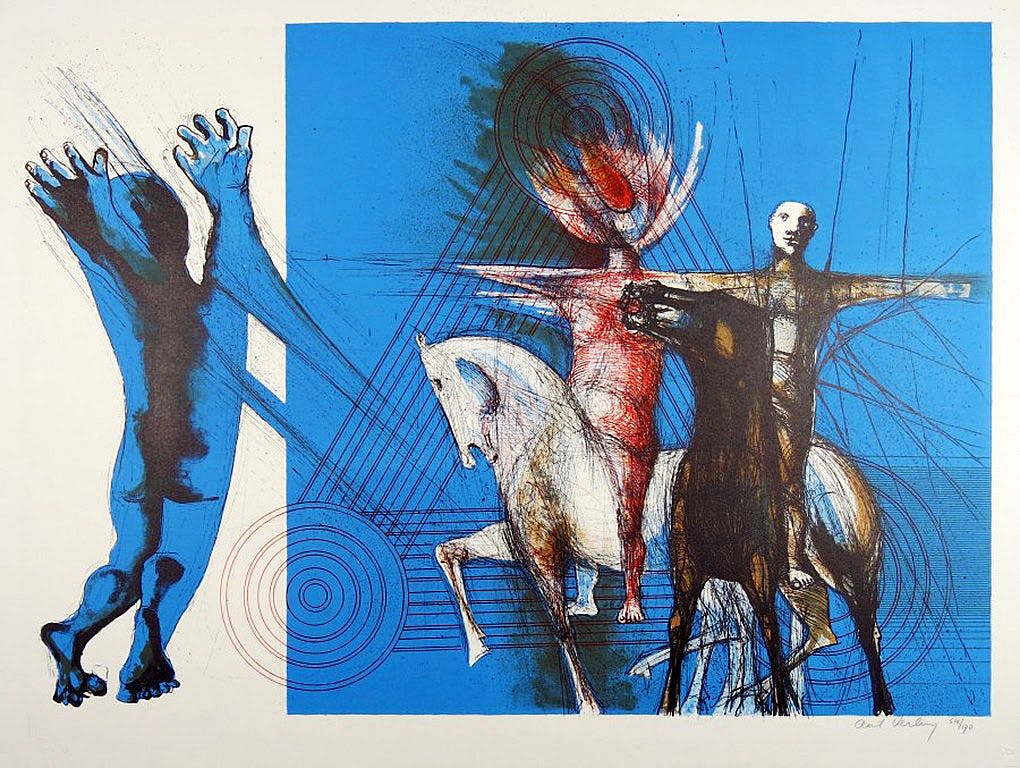 Aat Verhoog - Ruiters te paard verkocht voor € 35!