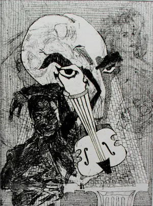 Pieter Drift - 2 etsen: sex & violins - 1990 kopen? Bied vanaf 20!