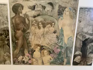 Willem van Konijnenburg - Drieluik - ontsluiering , prachtig ingelijst kopen? Bied vanaf 50!