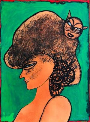 Corneille - sans titre (vrouw met kat) kopen? Bied vanaf 325!