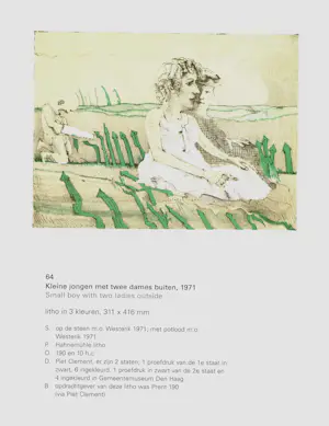 Co Westerik - Kleine jongen met twee dames buiten, litho kopen? Bied vanaf 175!