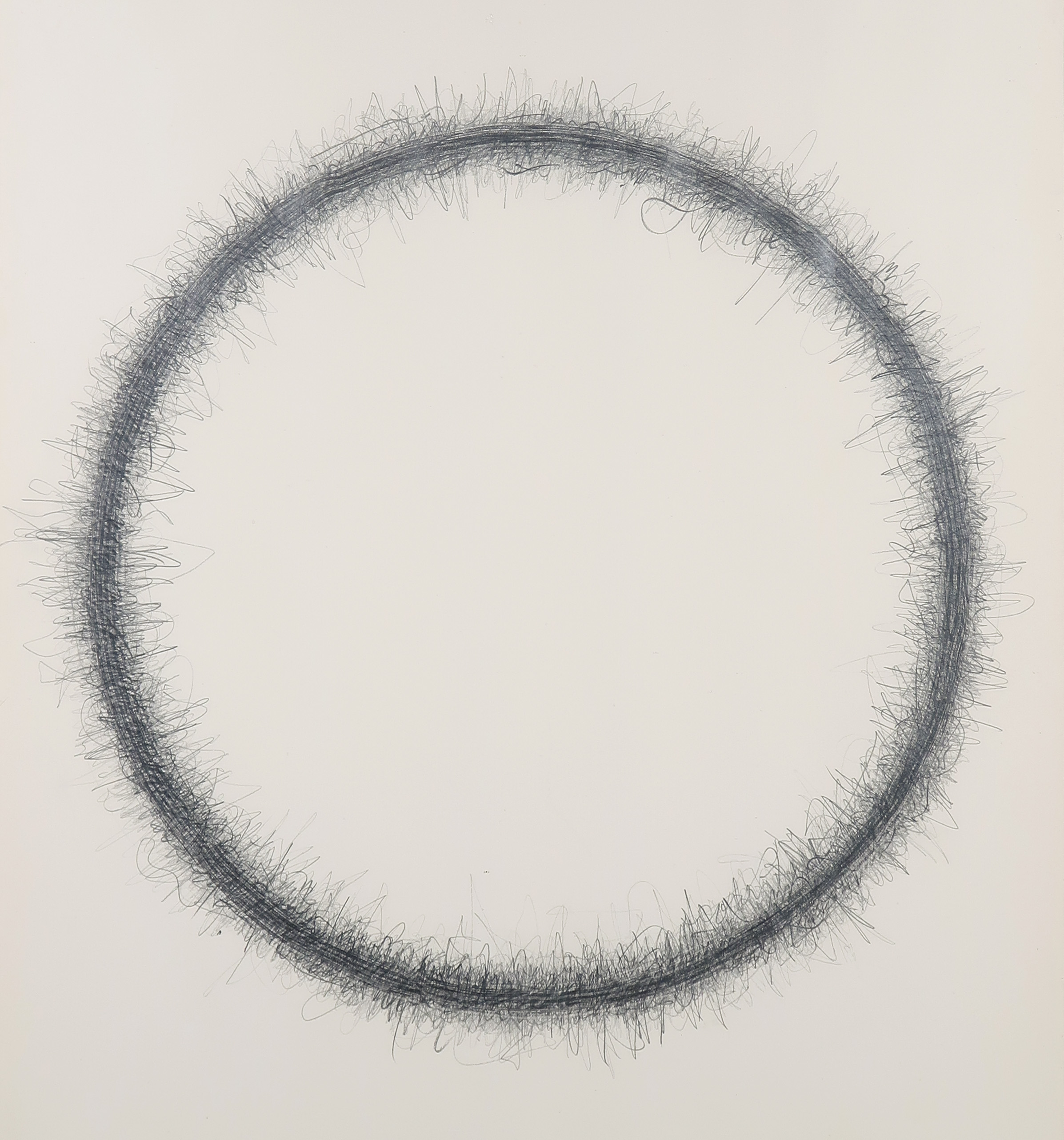 Wim Smits - Potlood tekening, Round writing circle - Ingelijst kopen? Bied vanaf 100!