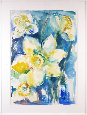 Niet of onleesbaar gesigneerd - Aquarel, Bloemen - Ingelijst kopen? Bied vanaf 1!