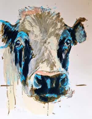 Theo Onnes - Zeefdruk. Titel. "Cow 1 ( Groot ) verkocht voor € 80!
