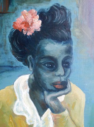 Niet of onleesbaar gesigneerd - Portret vrouw in stad. kopen? Bied vanaf 10!