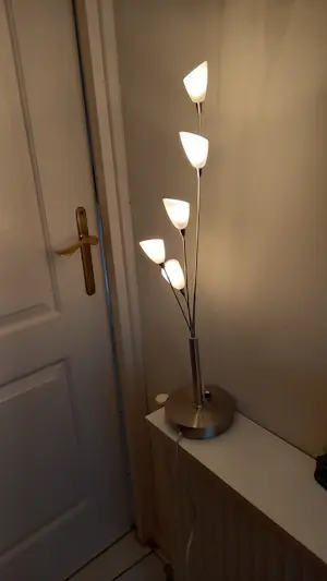 Jan des Bouvrie - Vloerlamp messing kleur met 5 kelkjes kopen? Bied vanaf 35!
