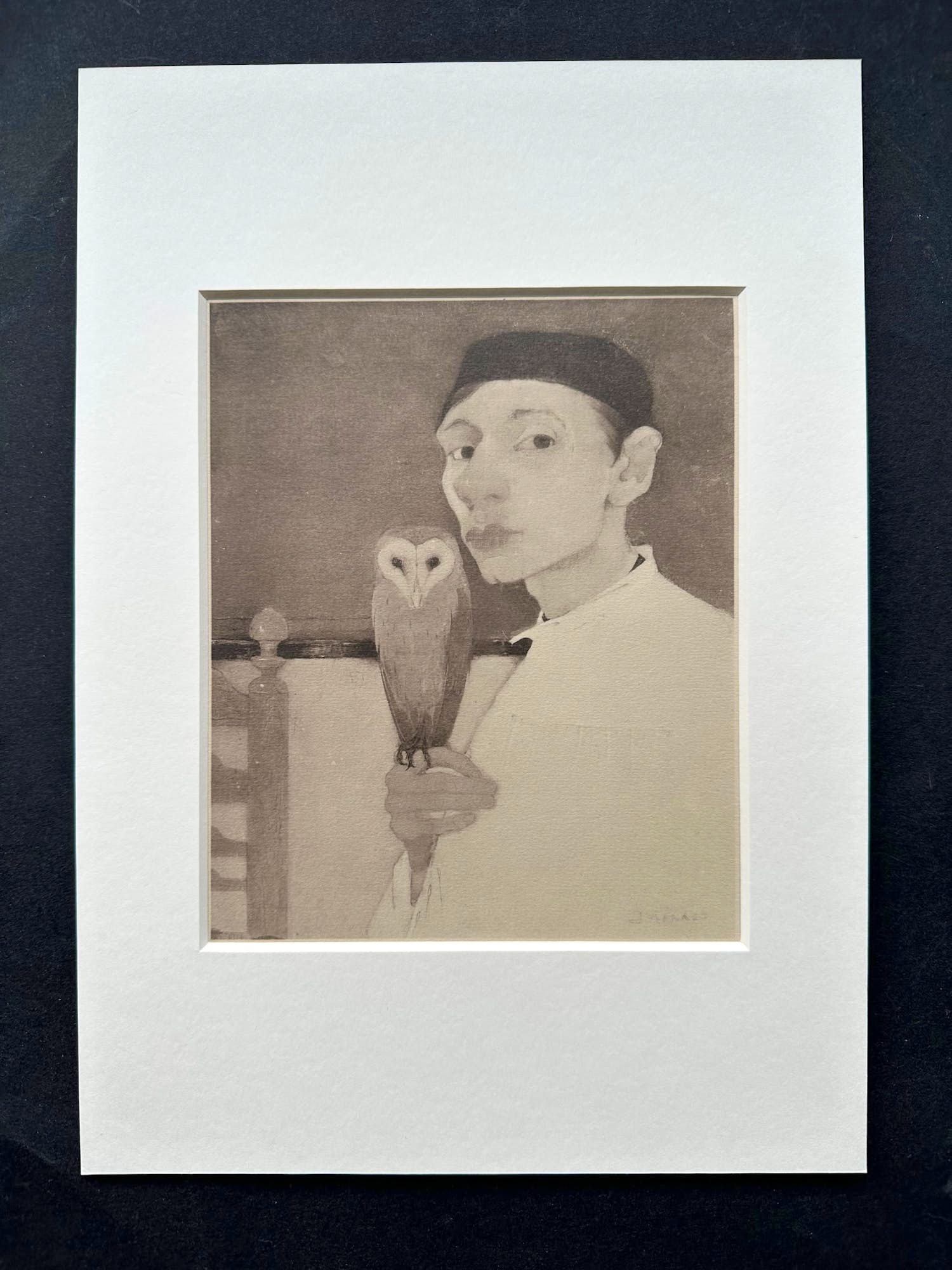 Jan Mankes - Heliogravure " Zelfportret met uil " kopen? Bied vanaf 135!