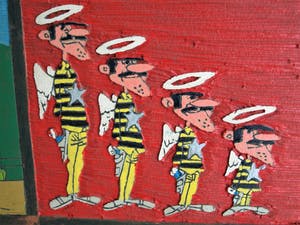 Curiosa - 12 Uit linoleum gesneden covers Lucky Luke – Groot – jaren ‘70 kopen? Bied vanaf 1!