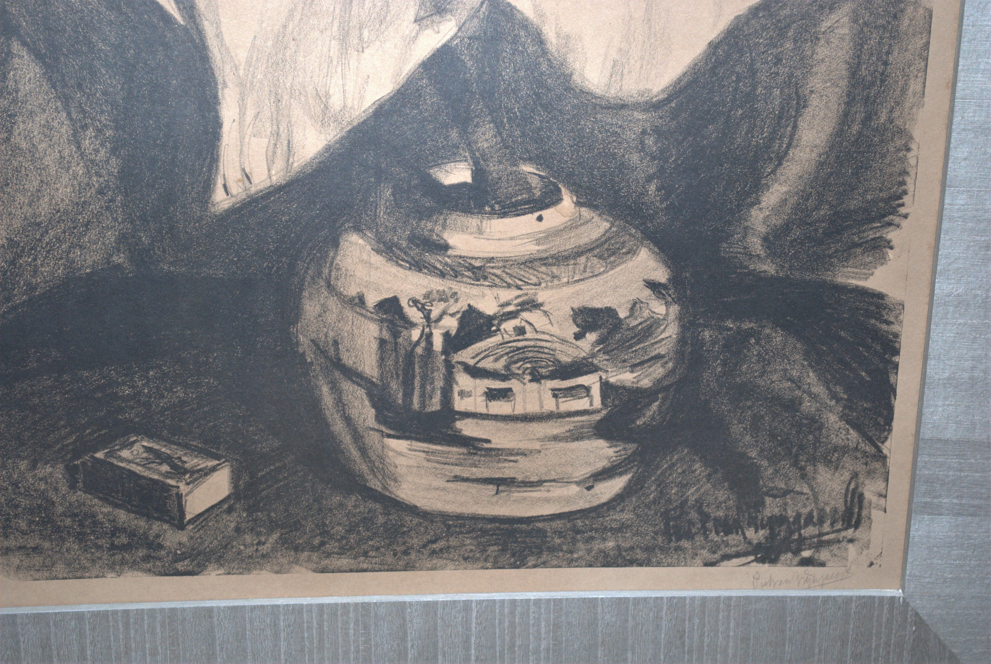 Piet van Wijngaerdt - :Bergense School - grote litho - Aronskelken - opl.15 ex. kopen? Bied vanaf 100!