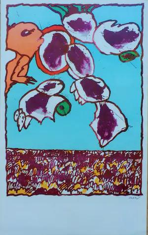 Pierre Alechinsky - SET van DRIE Kleurenoffset-litho,s PARIS--GREAT en GALACTIC uit 1978 kopen? Bied vanaf 1!