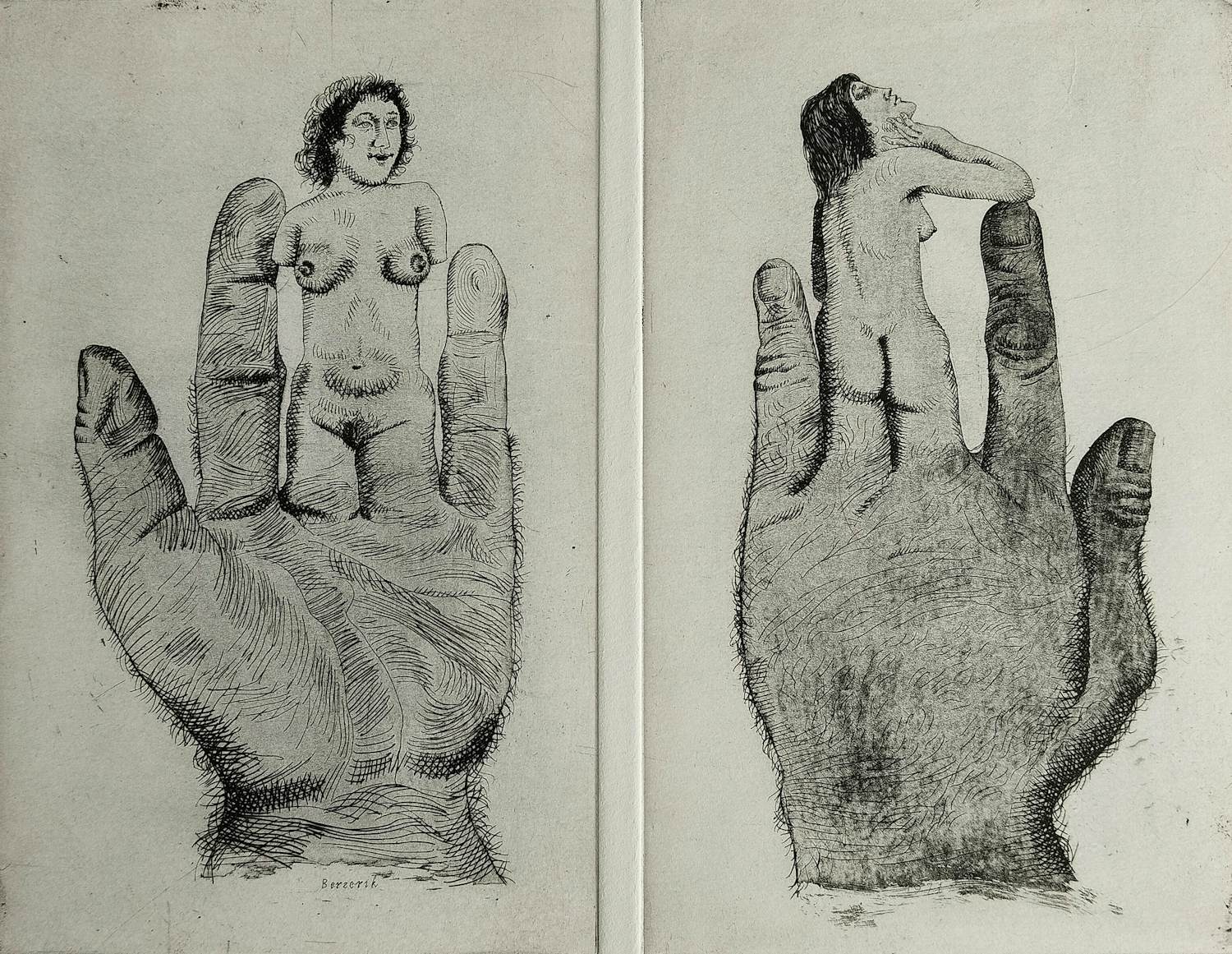 Herman Berserik - 2 luik - gesigneerde etsen kopen? Bied vanaf 100!