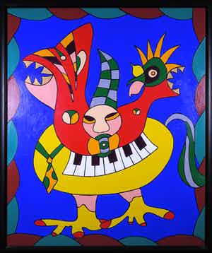 Hans Schoots - Acryl op doek, Zonder titel - Ingelijst (Groot) verkocht voor € 1!