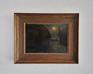 Hendrikus IJkelenstam - Sfeervol impressionistisch geschilderd olieverf "maan-nacht" - gesigneerd kopen? Bied vanaf 168!