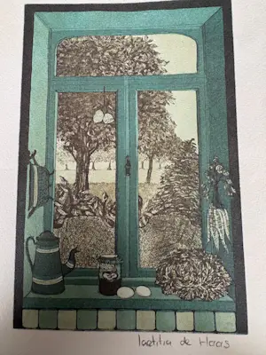 Laetitia de Haas - keuken en venster met uitzicht kopen? Bied vanaf 120!