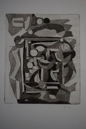 Maria de Ronde - Aquatint - Compositie IV - 1980 kopen? Bied vanaf 50!