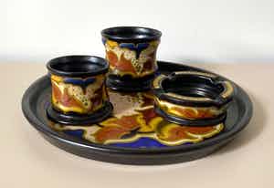 Plateelfabriek Gelria N.V. - Platelen Rookstel decor Nora verkocht voor € 1!