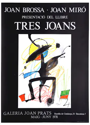 Joan Miro - Kleurenoffset-litho. Affiche: TRES JOANS uit 1978 kaufen? Bieten Sie von 50!