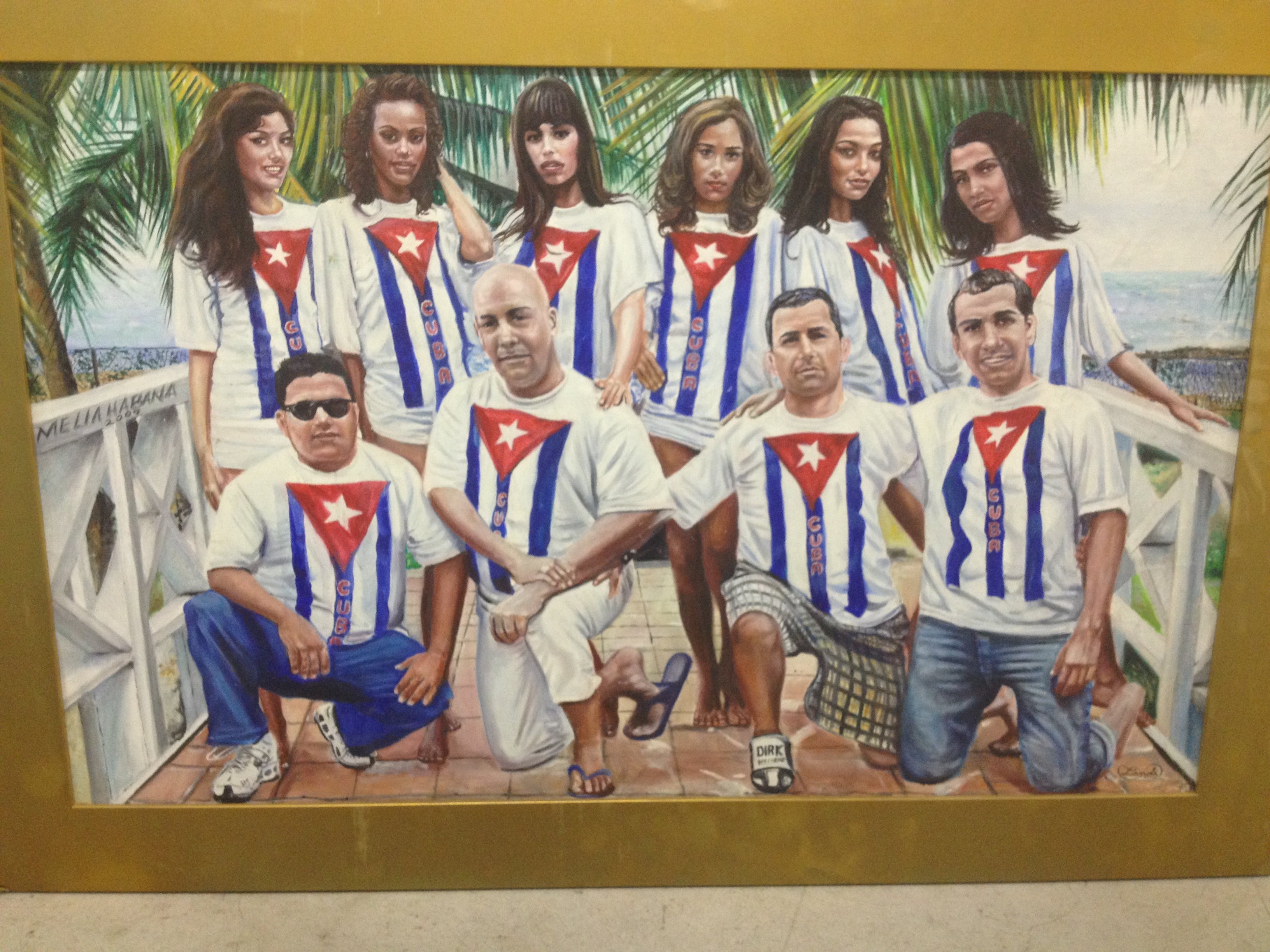 Niet of onleesbaar gesigneerd - Olieverf op doek - Groepsportret Cuba 2009 kopen? Bied vanaf 1!