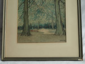 Heertje van Doornik - Aquarel, “Bos” - gesigneerd & ingelijst – ca 1920 kopen? Bied vanaf 50!