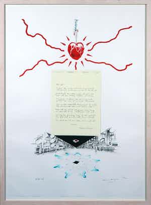 Peter Pontiac - Litho, Menno Wigman - Ingelijst verkocht voor € 1!