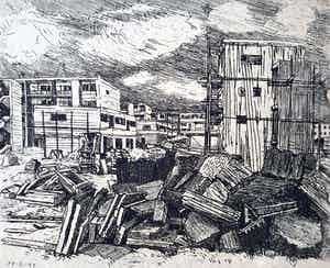 Henk Huig - Nieuwbouw 1957, ets verkocht voor € 40!