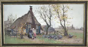 AcheterArie Zwart - Boerderijtje met boerin (moeder) en spelend kind? Enchérissez de 225!
