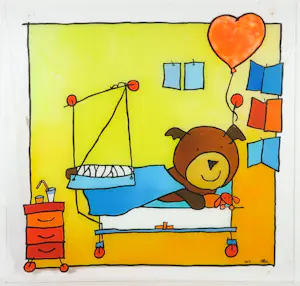 Ella Steenmeijer - Acryl op plexiglas, Kindertekening kopen? Bied vanaf 1!