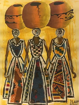 Niet of onleesbaar gesigneerd - Mothers fetching water kopen? Bied vanaf 1!