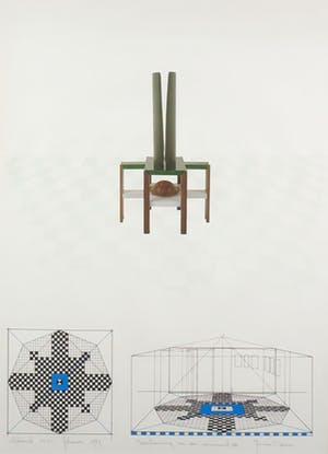 Jos van Doorn - Litho en offset, Beschouwing van een monument II - Ingelijst kopen? Bied vanaf 1!